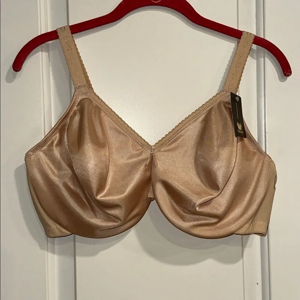 Wacoal Full Figure Simple Shaping Minimizer Bra Underwire 857109 Sand NEW 44D